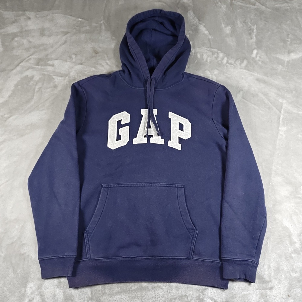 Vintage Gap Hoodie Men Small Pullover Spellout Logo Sweatshirt Classic Y2k Faded